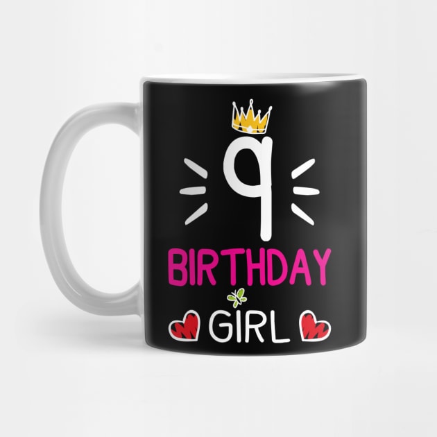 Kids 9th Birthday Girl Crown Princess by printedartings